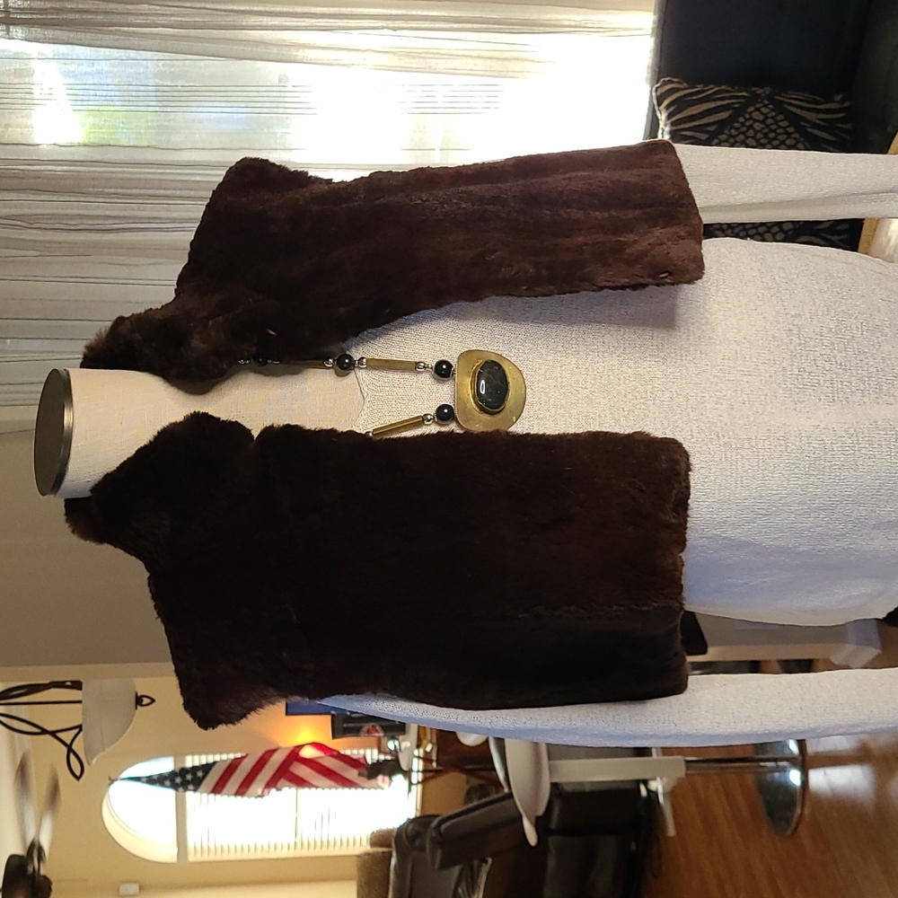 Women's short Brown Fur Vest